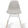 Chaise à bascule moderne en tissu rembourré pour adultes - Pieds en acier et bois - Skögur image 7