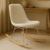 Chaise à bascule Minimaliste Bouclé – Style Nordic avec base en bois et acier - Skögur image 7