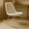 Chaise à bascule Minimaliste Bouclé – Style Nordic avec base en bois et acier - Skögur image 7