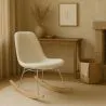 Chaise à bascule Minimaliste Bouclé – Style Nordic avec base en bois et acier - Skögur image 7