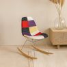 Chaise à bascule moderne Patchwork – Style nordique avec pieds en bois et acier - Skögur image 7