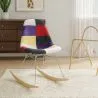 Chaise à bascule moderne Patchwork – Style nordique avec pieds en bois et acier - Skögur image 7