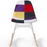 Chaise à bascule moderne Patchwork – Style nordique avec pieds en bois et acier - Skögur image 7