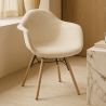 Chaise avec accoudoirs - Rembourrée en bouclé - Scandinave - Salle à manger, bureau ou salle d'attente - Nordika image 7