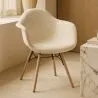 Chaise avec accoudoirs - Rembourrée en bouclé - Scandinave - Salle à manger, bureau ou salle d'attente - Nordika image 7