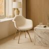 Chaise avec accoudoirs - Rembourrée en bouclé - Scandinave - Salle à manger, bureau ou salle d'attente - Nordika image 7