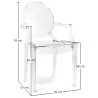 Pack de 3 chaises de salle à manger - Transparent - Design avec accoudoirs - Louis XIV image 7