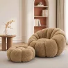 Fauteuil avec Pouf Rembourré – Tissu Doux – Rubi image 7