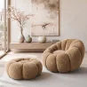 Fauteuil avec Pouf Rembourré – Tissu Doux – Rubi image 7