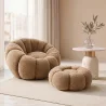 Fauteuil avec Pouf Rembourré – Tissu Doux – Rubi image 7