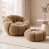 Fauteuil avec Pouf Rembourré – Tissu Doux – Rubi image 7