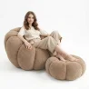 Fauteuil avec Pouf Rembourré – Tissu Doux – Rubi image 7