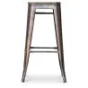 Tabouret de bar Design Industriel - Bois & Acier - 76cm - Stylix image 7