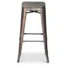 Tabouret de bar Design Industriel - Bois & Acier - 76cm - Stylix image 7