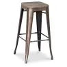 Tabouret de bar Design Industriel - Bois & Acier - 76cm - Stylix image 7
