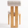 Chaise Rembourrée en Chenille - Cadre en Bois de Caoutchouc Naturel Clair - Ventor image 7
