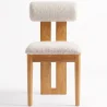 Chaise Rembourrée en Chenille - Cadre en Bois de Caoutchouc Naturel Clair - Ventor image 7