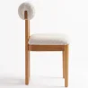 Chaise Rembourrée en Chenille - Cadre en Bois de Caoutchouc Naturel Clair - Ventor image 7