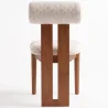 Chaise Rembourrée en Chenille - Cadre en Bois de Caoutchouc Naturel Foncé - Ventor image 7