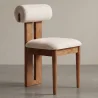 Chaise Rembourrée en Chenille - Cadre en Bois de Caoutchouc Naturel Foncé - Ventor image 7