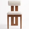 Chaise Rembourrée en Chenille - Cadre en Bois de Caoutchouc Naturel Foncé - Ventor image 7