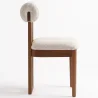 Chaise Rembourrée en Chenille - Cadre en Bois de Caoutchouc Naturel Foncé - Ventor image 7