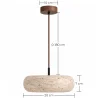 Suspension plafonnier – bois & travertin – Marguerite image 7