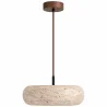 Suspension plafonnier – bois & travertin – Marguerite image 7