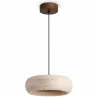 Suspension plafonnier – bois & travertin – Marguerite image 7