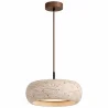 Suspension plafonnier – bois & travertin – Marguerite image 7
