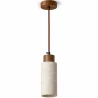 Suspension plafonnier bois & travertin - Élodie image 7