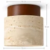 Plafonnier – Montage direct – Bois & Travertin – Léonie image 7