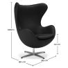Fauteuil avec accoudoirs - Revêtement en cuir - Design en forme d'œuf - Brave image 7