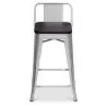 Tabouret de bar design industriel avec dossier - Bois et acier - 60 cm - Stylix image 7