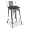 Tabouret de bar design industriel avec dossier - Bois et acier - 60 cm - Stylix image 7