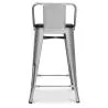 Tabouret de bar design industriel avec dossier - Bois et acier - 60 cm - Stylix image 7