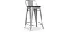 Tabouret de bar design industriel avec dossier - Bois et acier - 60 cm - Stylix image 7