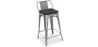 Tabouret de bar design industriel avec dossier - Bois et acier - 60 cm - Stylix image 7