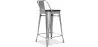 Tabouret de bar design industriel avec dossier - Bois et acier - 60 cm - Stylix image 7
