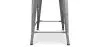 Tabouret de bar design industriel avec dossier - Bois et acier - 60 cm - Stylix image 7