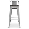 Tabouret de bar design industriel avec dossier - Bois et acier - 76cm - Stylix image 7