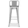 Tabouret de bar design industriel avec dossier - Bois et acier - 76cm - Stylix image 7