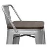 Tabouret de bar design industriel avec dossier - Bois et acier - 76cm - Stylix image 7