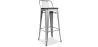 Tabouret de bar design industriel avec dossier - Bois et acier - 76cm - Stylix image 7