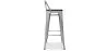 Tabouret de bar design industriel avec dossier - Bois et acier - 76cm - Stylix image 7