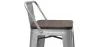 Tabouret de bar design industriel avec dossier - Bois et acier - 76cm - Stylix image 7