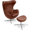  Fauteuil avec repose-pieds design en forme d'œuf - Revêtement en cuir - Brave image 7