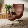  Fauteuil avec repose-pieds design en forme d'œuf - Revêtement en cuir - Brave image 7