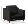 Fauteuil avec Accoudoirs - Revêtu de Cuir - Mattathais image 7