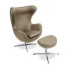 Fauteuil Design Oeuf avec Repose-Pieds - Revêtement en Similicuir - Brave image 7